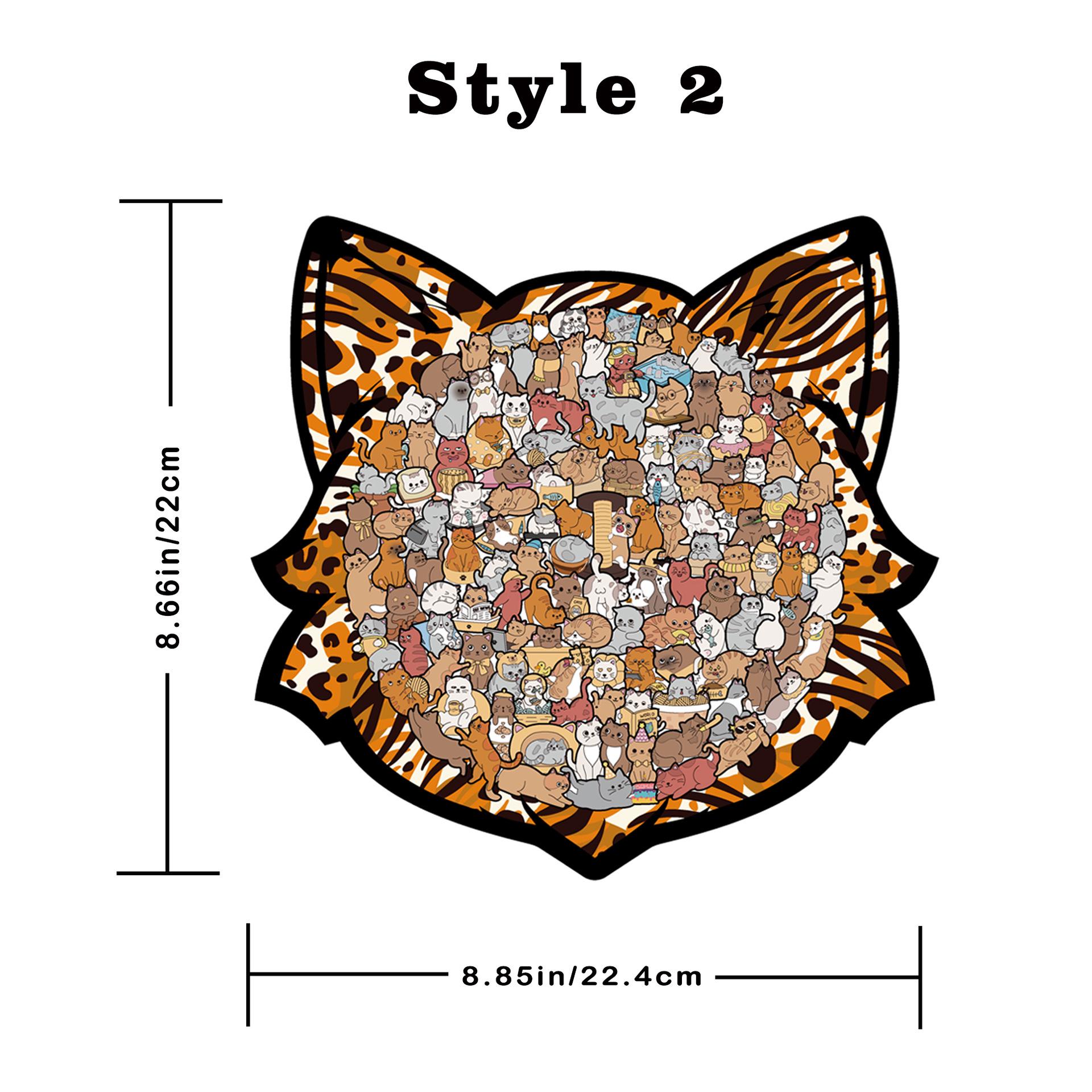 Wacocetoy Irregular Wooden Cat Jigsaw: Fun & Stress-Relief Puzzle