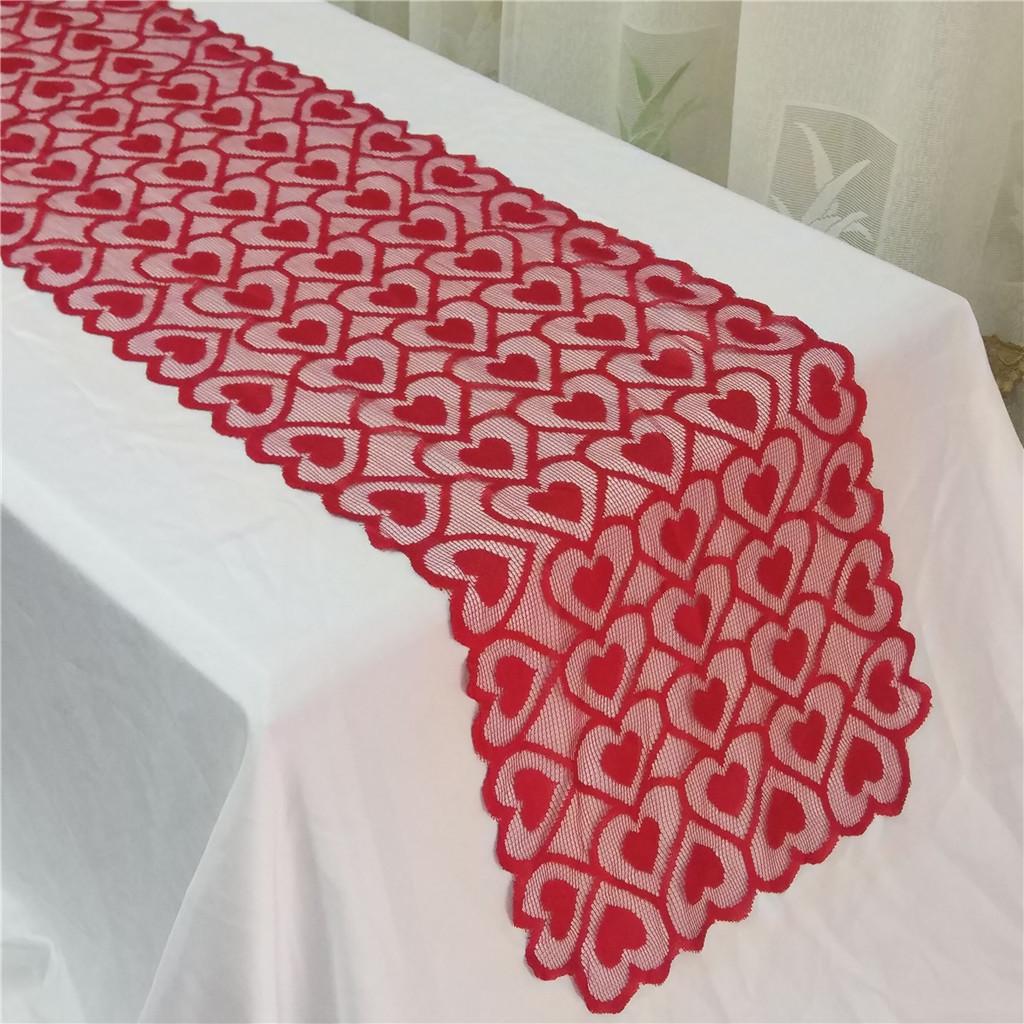 Valentine's Day Table Flag Decoration Red Knitted Love Table Flag