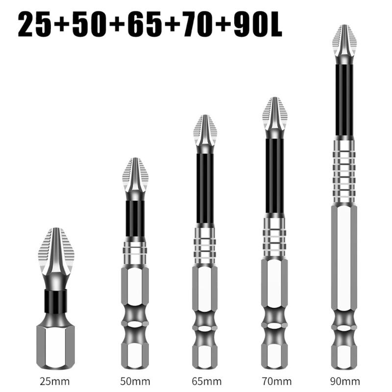 6Pcs/pack High Strength Alloy Steel Screwdriver Bits Set Rust Resistant for Furniture Assembly and Various Repair Needs
