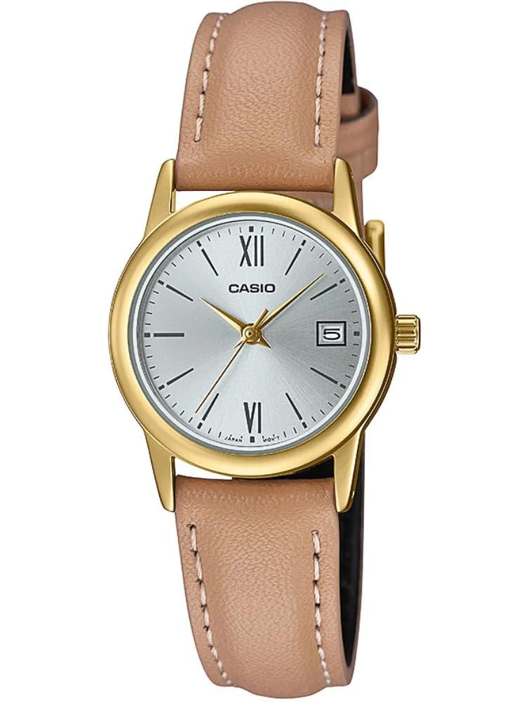 Casio Analog Quartz Watch LTP-V002 Ladies, Brown/Silver, Standard, Movement.