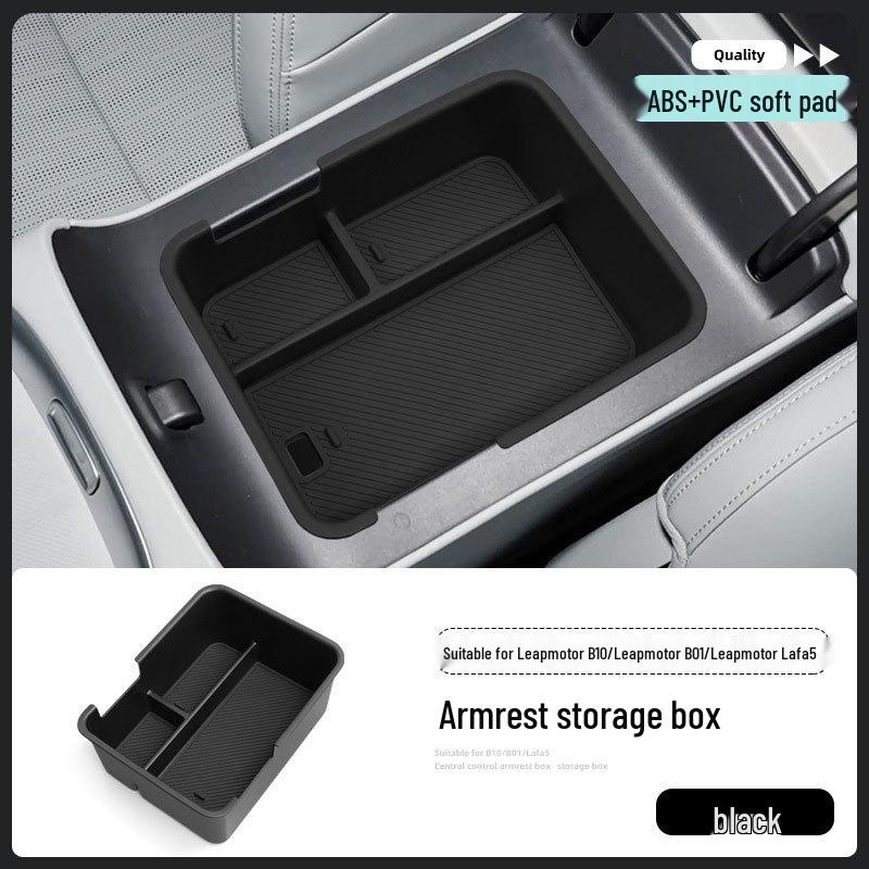 Leapmotor Lafa5 Armrest Storage Box: Center Console Organizer & Interior Car Accessory.