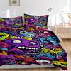 3pcs Anime Cartoon Design Bedding Set with One Quilt Cover and Two Pillowcases (No Core) - Festival Gift for Bedroom Decor, Polyester Fabric.F077