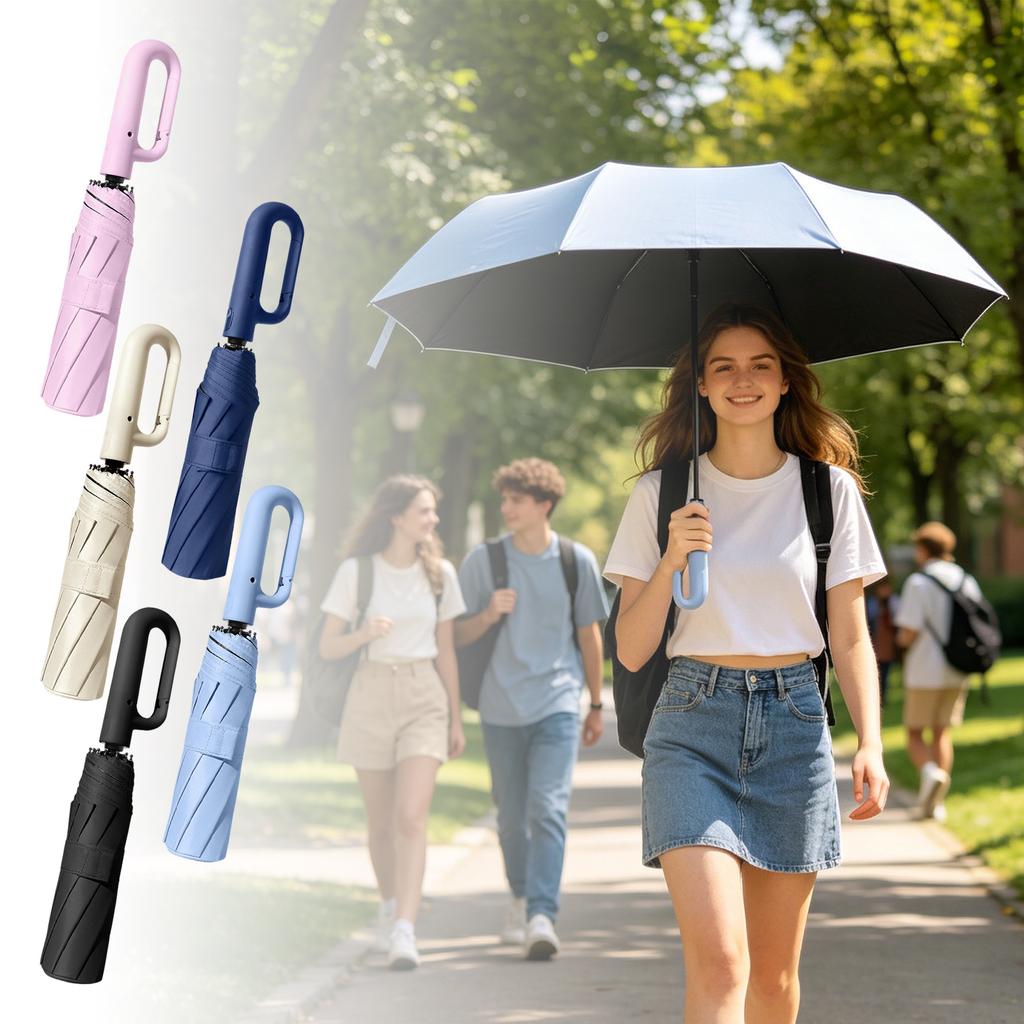 Automatic Open Close Umbrella with Loop Handle Compact Folding Design UV Protection Sun Rain Dual Use Wind Resistant Travel Umbrella