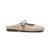Leather flat-bottomed Mary Jane women's shoes one-pedal lazy Muller shoes 2025 new bag head half-drag single shoes