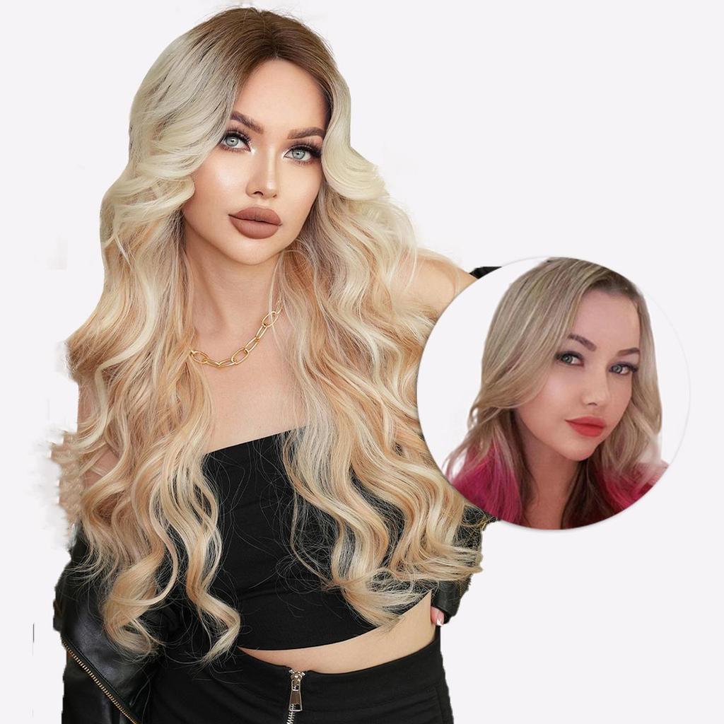 28" Balayage Dantel Ön Peruk - Çok Tonlu Seçeneklerle El Bağlamalı Japon Kanekalon Isıya Dayanıklı Kıvırcık Saç Parçası