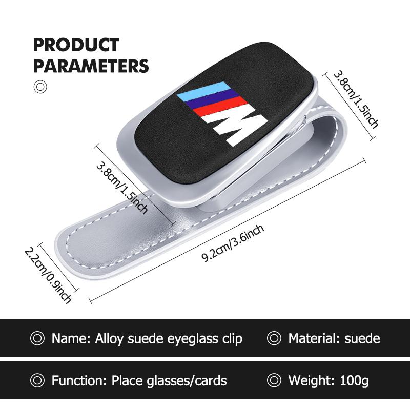 XWOWN1 2025 Hot Car Glasses Holder Sun Visor Clip Suede Eyeglasses Hanger For BMW E70 E91 E30 G30 E53 M3 M5 X6 X4 X7 E92 E93 X1 X3 X5 QQ11