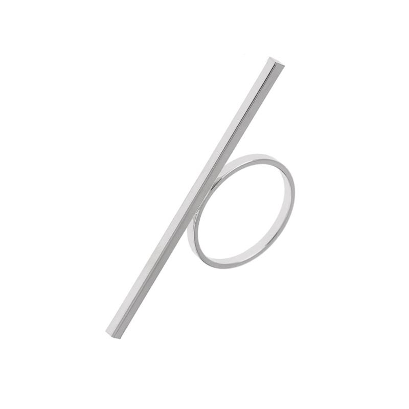 One Word Ring Metal Long Bar Rings Punk Exaggerated Knuckle Joint Rings For Women Finger Accessories Jewelry Gift