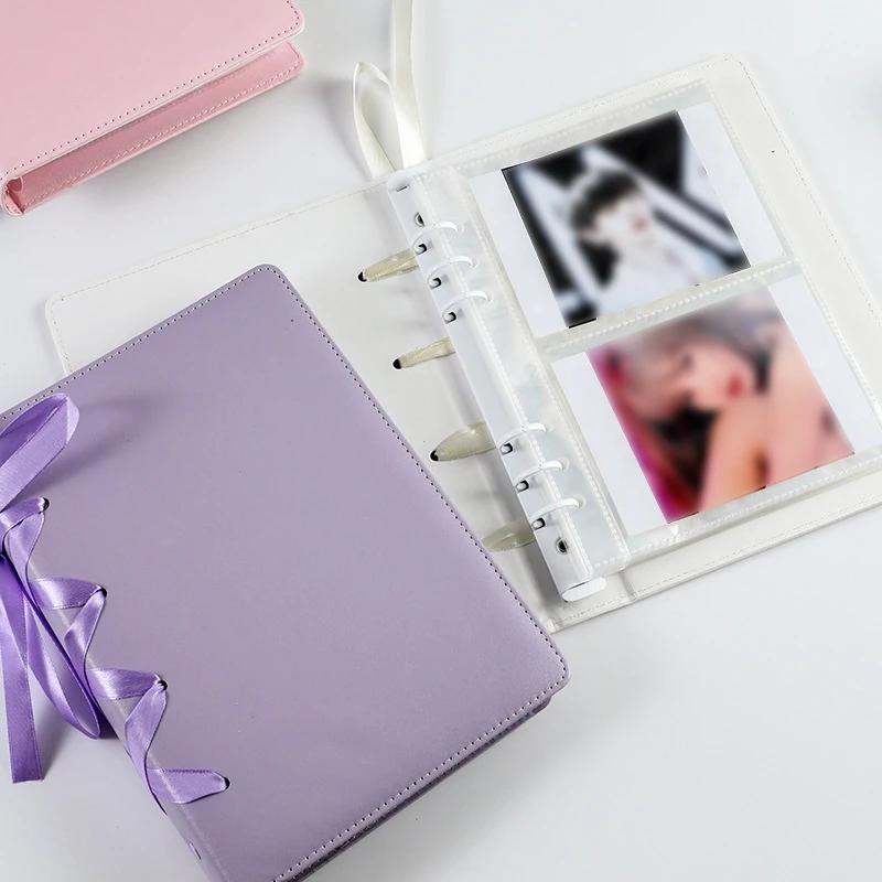Bow Tie Series PU Leather Album Cover ins K-Pop Star A5 Binder Album Photocard Holder Loose-Leaf Card Storage Album Cover