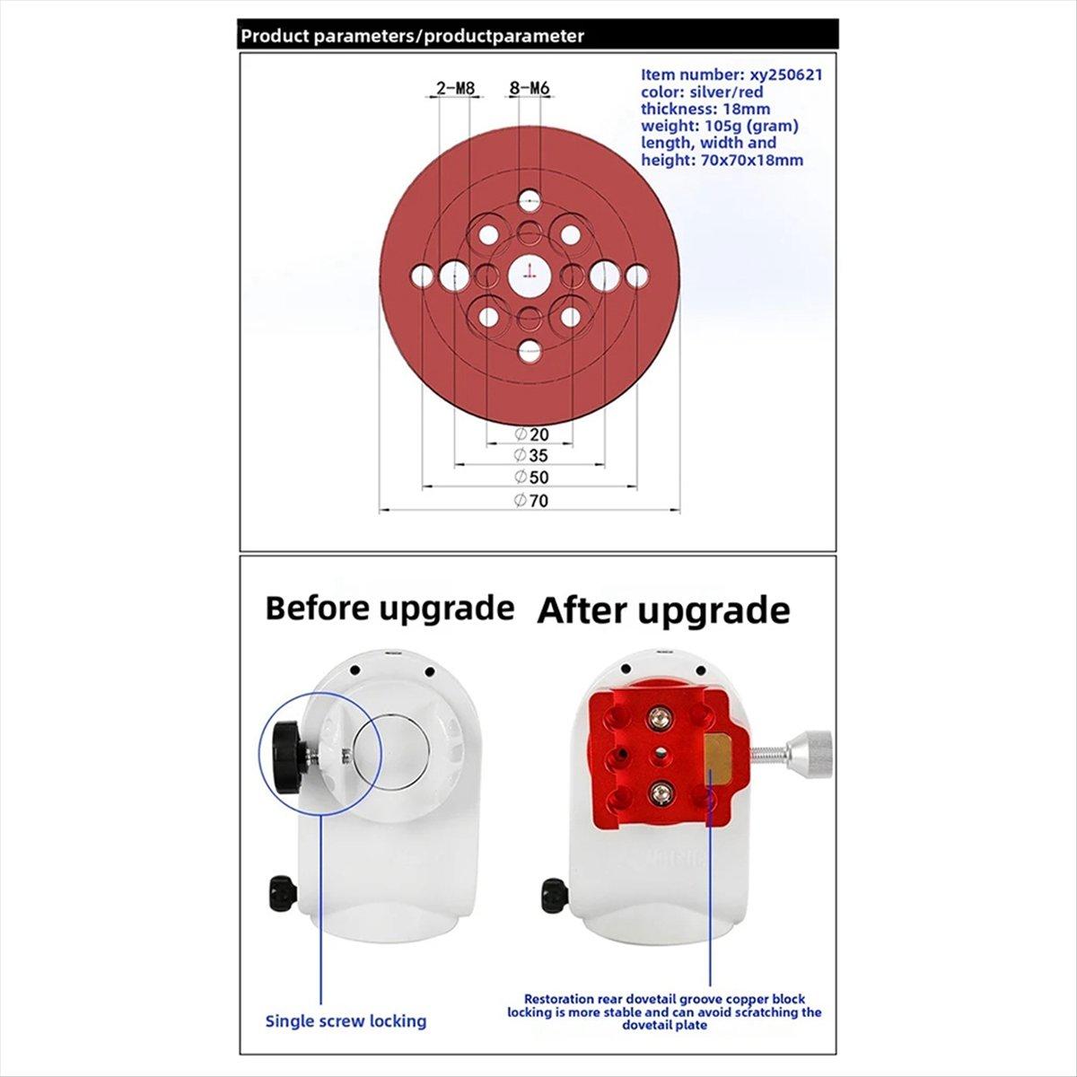 

BHBL Astronomical Telescope Adapter for AZGTI Adapter Plate Conversion Plate for ANGELEYES Narrow Rail Dovetail Slot Red China Mainland
