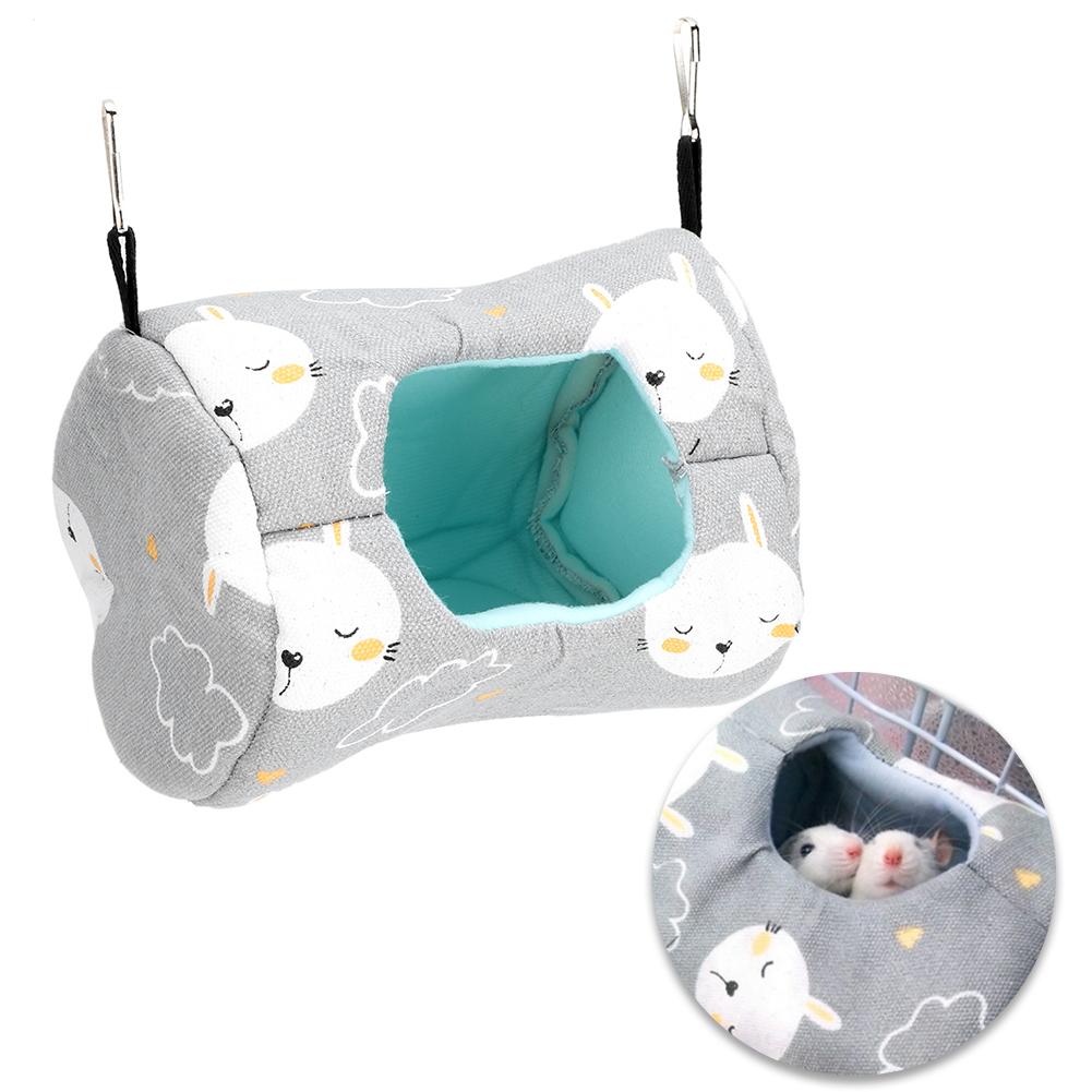 Four Seasons Canvas Gray Hamster Hammock Hanging House Nest for Chinchillas Small PetsGray Small Rabbit