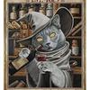 Vintage Halloween Katze Metallschild Lustige Retro Wandkunst Dekoration xCM für Wohnzimmer