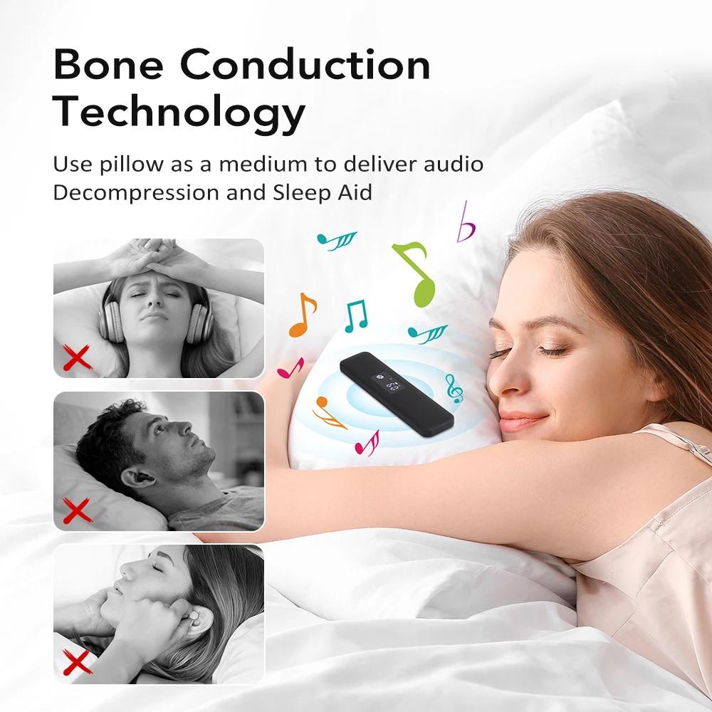 Bone Conduction Bluetooth Speaker Portable Under-Pillow White Noise Sleep Aid Music Box TF Card MP3 Player For Sleeping Timing
