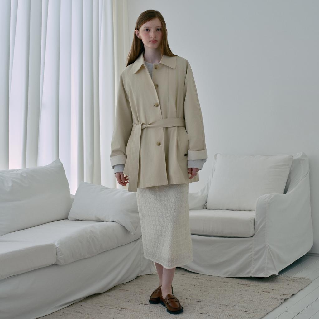 Belted Huf Trench Coat for Women