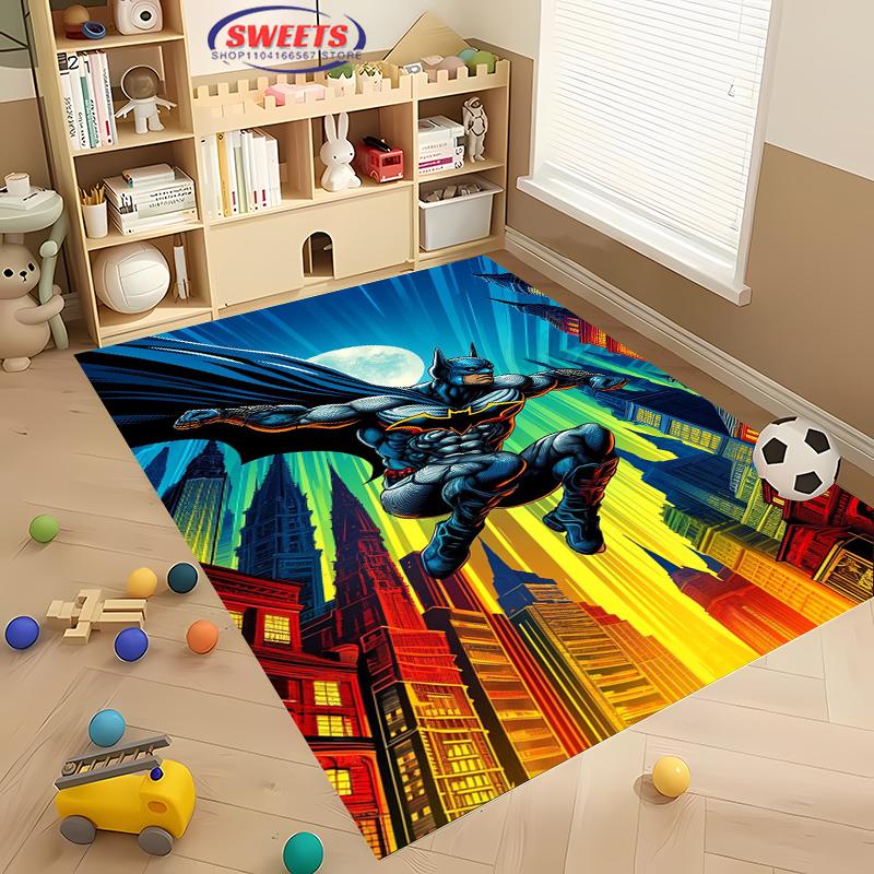 Koberec s motivem Batmana DC č. 3 Nové vydání!Protiskluzová Zvuková Izolace, Koberec do Obývacího Pokoje, Dětské Ložnice, Kancelářských Prostor, Odolná Rohož