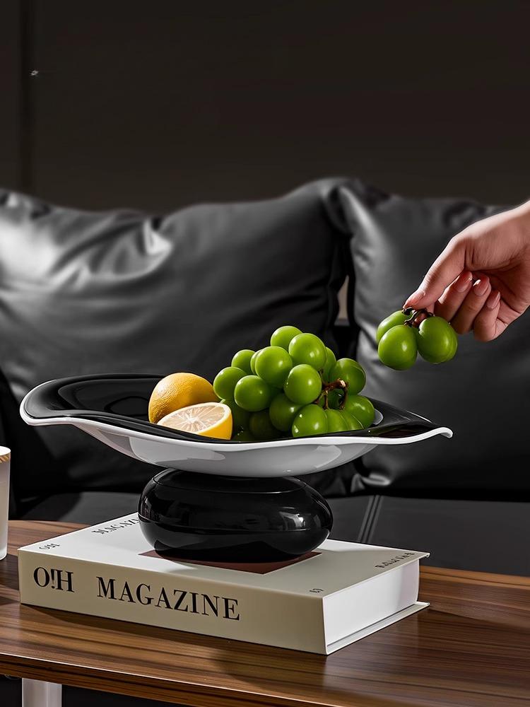 Desktop Storage Tray Geometric Fruit Plate Plastic Acrylic Draining Fruit Platter Snack Plate Storage Container Jewelry Dish