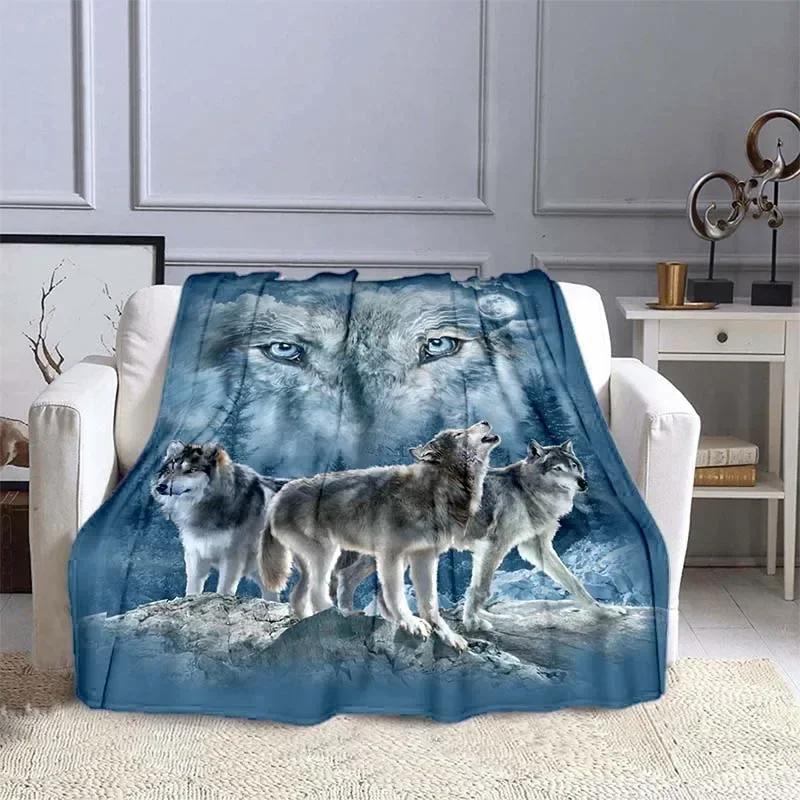 3D Wolf Pătură Canapea Pături pentru Paturi Super Moale Cald Pătură Copertă Flanel Arunca Pătură Portabilă de Călătorie Arunca Pătură