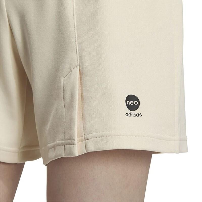 adidas Shorts Casual Basiques Neo à Logo Ceinture Élastique Jambe Droite Femme Bas Beige IA5011