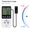 Digital Temperature Humidity Controller LCD Display Thermostat Timer Socket  Heating Cooling Alarm With Temperature Sensor