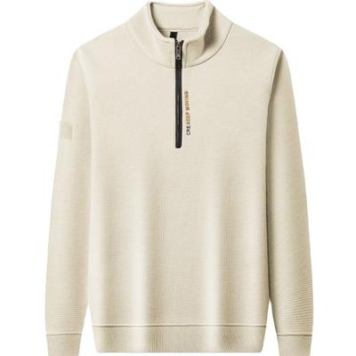 Fleecegefüttertes Verdicktes Neues Herbst-Winter-Reißverschluss-Sweatshirt Winter Warm Lässig Herren Langarm Stehkragen Basisshirt Oberbekleidung