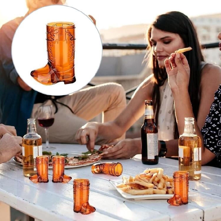 6 Pack Wine Cups Plastic Cup Drinkings Cups Cowboy Boot Shape Creative Beer Cups Plastic Cocktail Cups for Beverage Wine