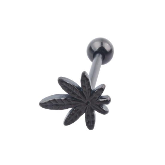 Mode Blad Barbell Tunga Ring Rostfritt Stål Kroppspiercing Unisex Smycke
