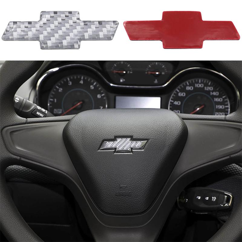1 Stück 45mm Carbonfaser Lenkrademblem Aufkleber Auto Lenkrad Aufkleber Auto Innenraum Emblem Auto Zubehör Für Chevrolet