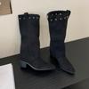Pointed Toe Women's High Boots Elegant High Heels Woman Shoes  Winter Knee High Boots New Pumps Party Fashion Mujer Botas