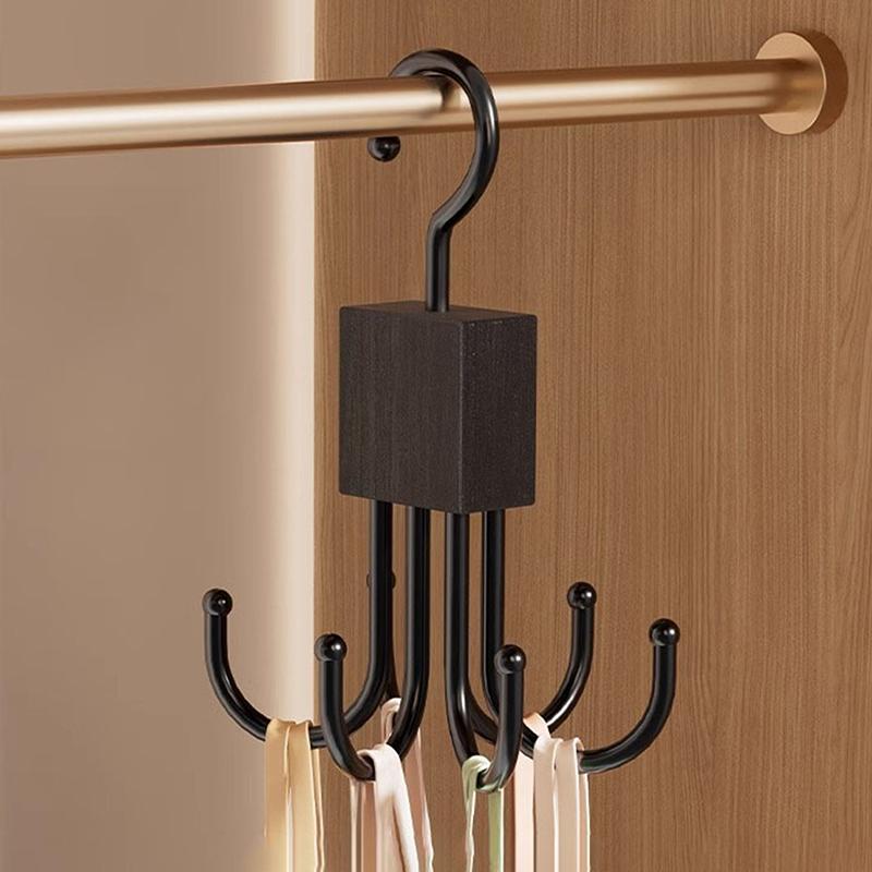 Вращающаяся деревянная металлическая вешалка для ремней многофункциональный органайзер для шкафа для ремней бюстгальтеров галстуков и шарфов с крючками из нержавеющей стали 598₽