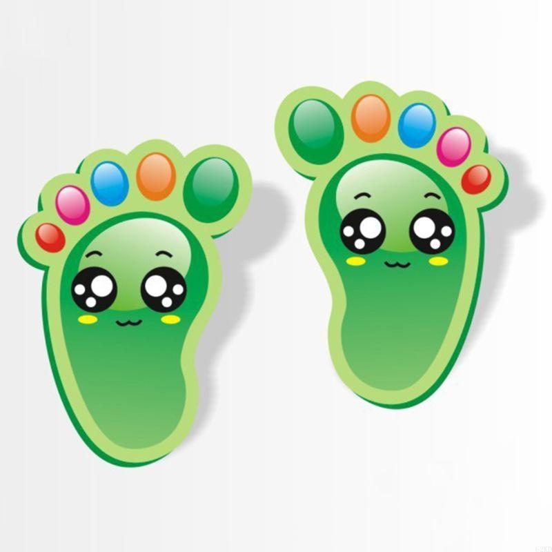 62KD 15 párů Dětské podlahové samolepky Dětský pokoj Ložnice Obývací pokoj Samolepicí Obtisky s otisky stop pro sociální odstup