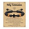 Adjustable Crosses Bead Bracelet for Boys Christening Confirmation Communion Gifts With Gifts Box Godson Son Grandson