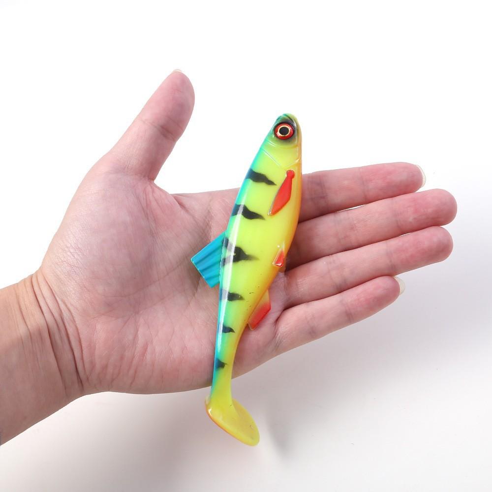 

Luya Sea Fishing Bait 3D Eye T-tail Soft Bait Multicolor Silicone Simulation Bait Sinking Deep Sea Boat Fishing Bass Bait