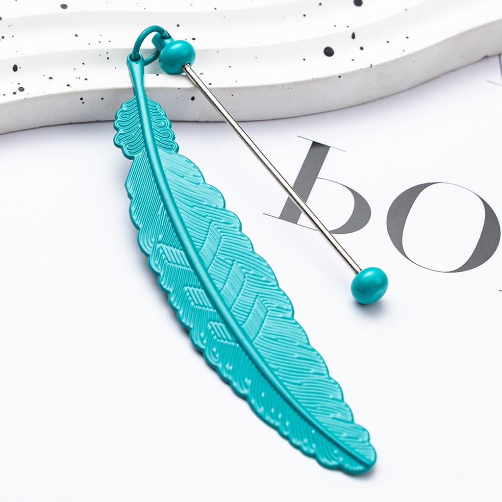 Funny Diy Beaded Feather Bookmark Children Student Reward Metal Book Mark Book Spare Parts Accessories Reading Stationery Gift