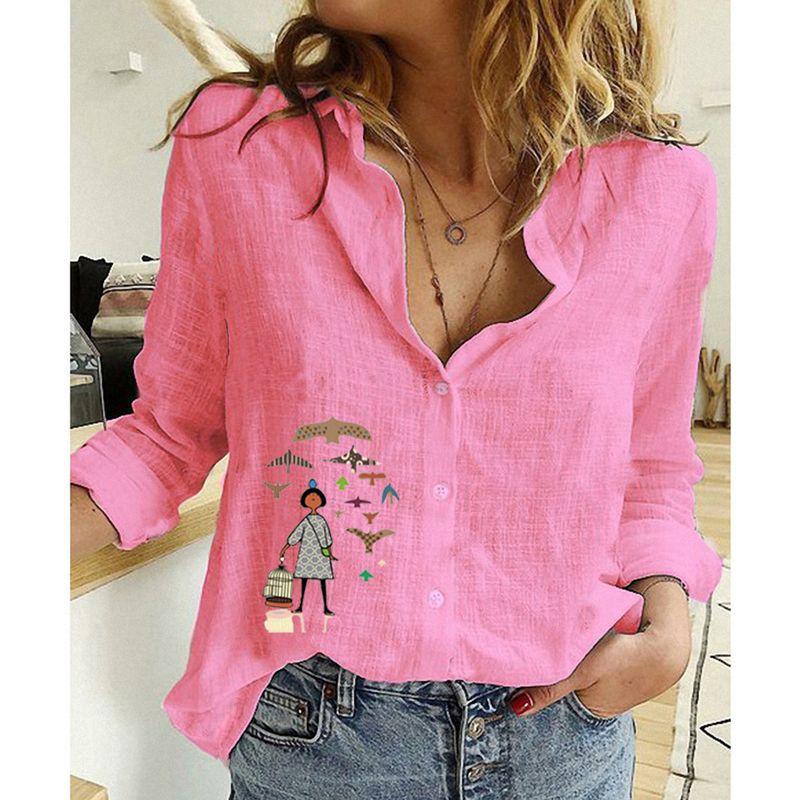 Casual Loose Long Sleeved Linen Shirt Casual Loose Long Sleeves Linen Shirt