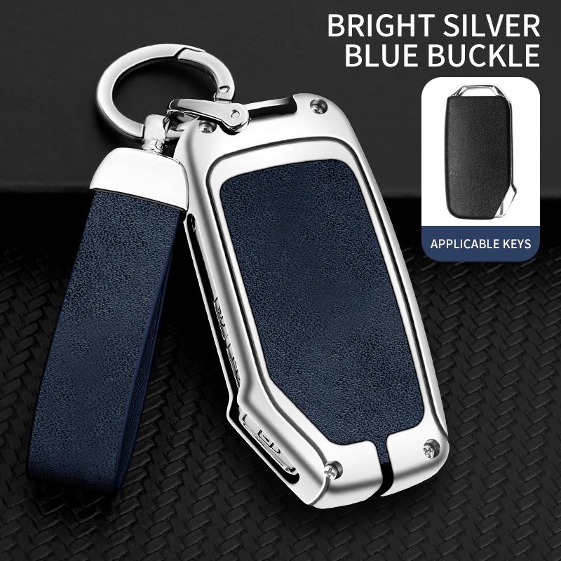 Metal Leather Car Key Protection Shell Case Cover For Kia Sportage Ceed Sorento Cerato Forte Kx3 K5 - Auto Accessories