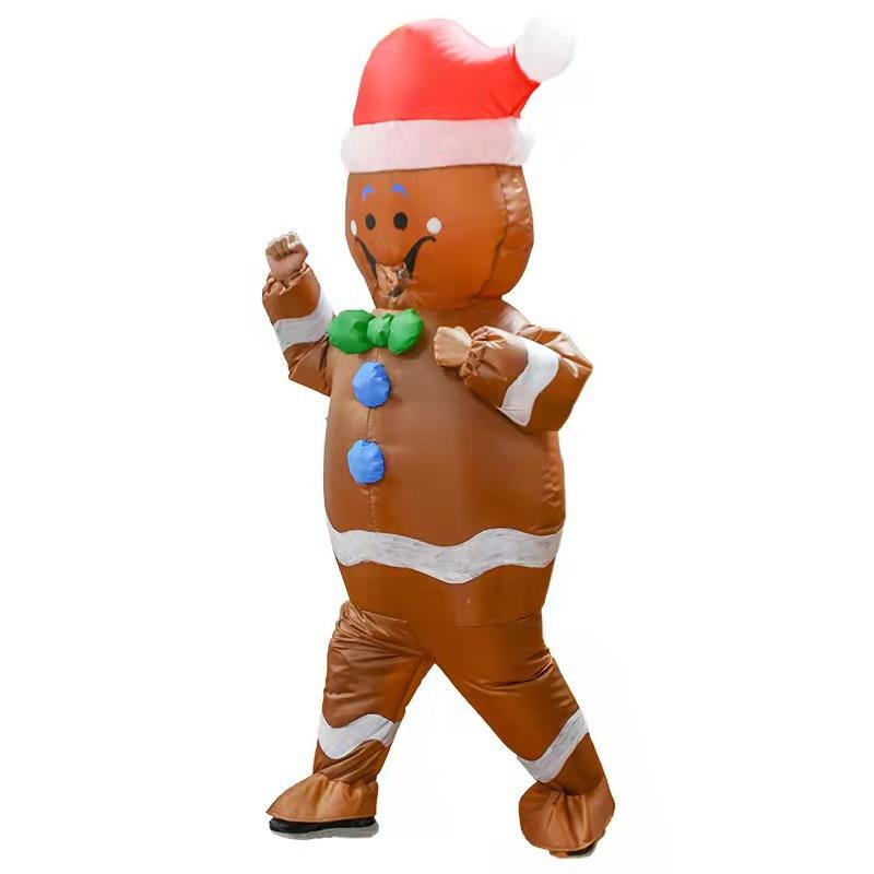 Christmas Inflatable Clothes Halloween Party Funny Clothes Gingerbread Man Inflatable Clothes Cartoon Doll Clothes