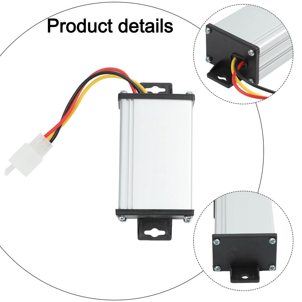 DC 36V 48V 72V to 12V 10A Transformer Adapter with Built In Fuse Protection for Electric Vehicle 12V Load Support