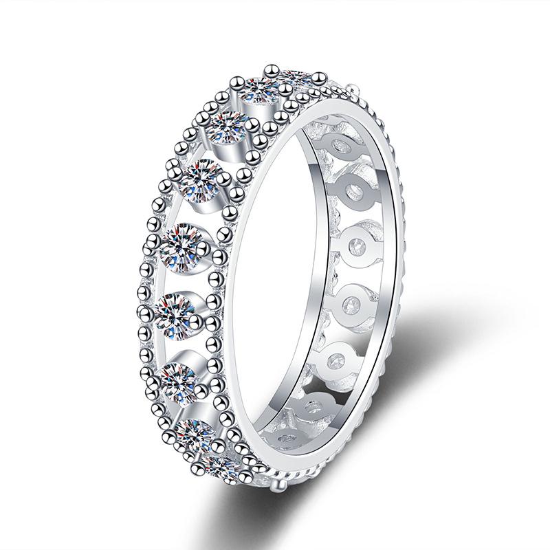 

2025 European & American Style Moissanite 925 Sterling Silver Ring for Women - Exquisite Versatile Fashion US Size 5