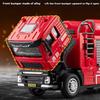 1:50 Scale Smoke Exhaust Fire Truck Water Tank Car Model Toy Music Light Metal Body Doors Opened Engineering Vehicles Boys Gifts