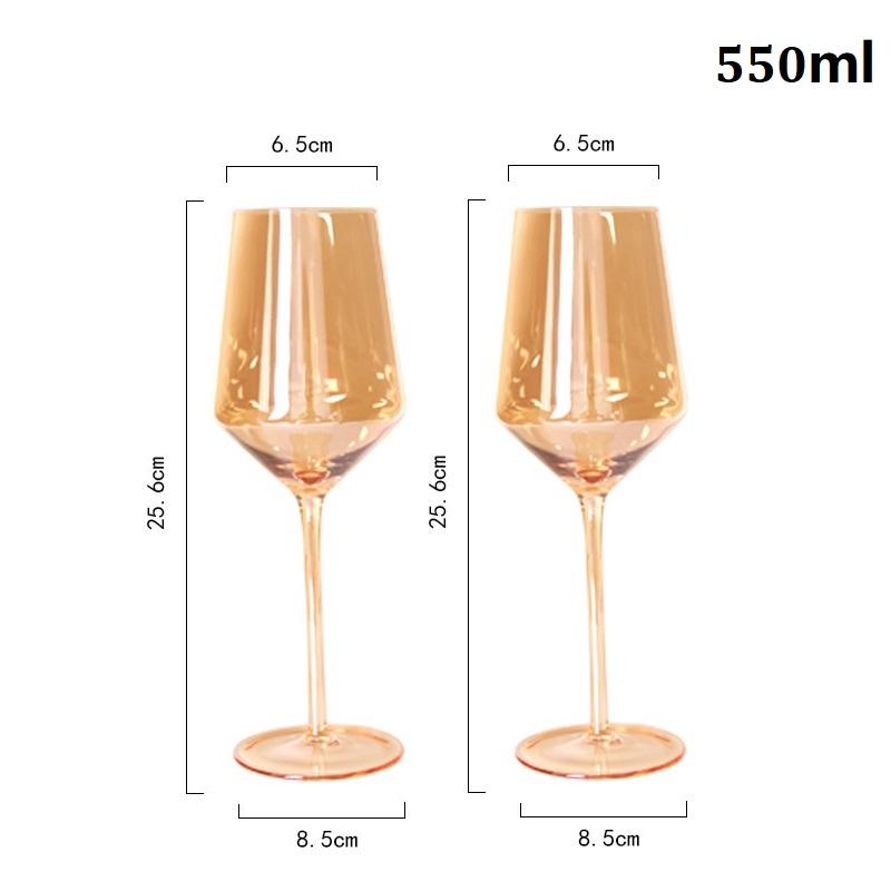 Amber Red Wine Glass Artwork Ultra-Thin Crystal Burgundy Bordeaux Goblet Big Belly Tasting Cup Wedding Party Champagne Flute Cup
