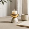 Modern Decorative Candle Holder Compact with Marble Base Sturdy