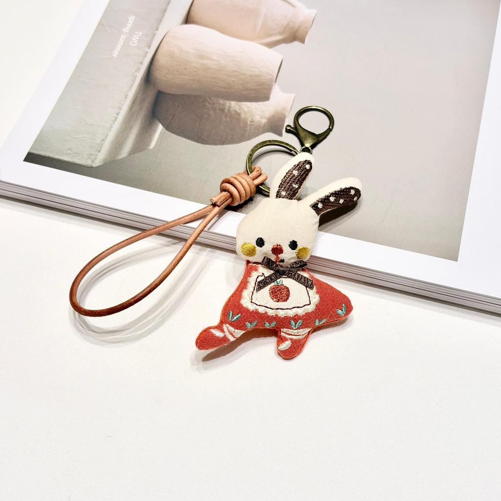 Korean Handmade Cartoon Rabbit Bag Charm Keychain & Phone Lanyard