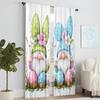 2 Stück Oster-Ei Wichtel Kaninchen Bedruckter Fenstervorhang Für Schlafzimmer Büro Küche Wohnzimmer Und Arbeitszimmer Stangendurchzug Fenster