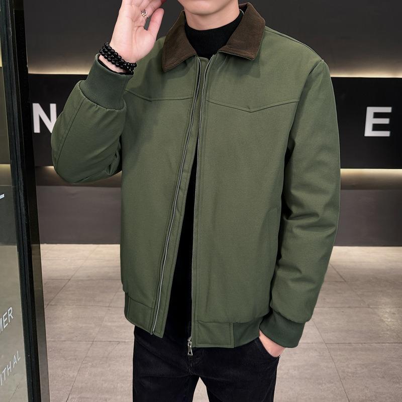 Printable Administrative Business Anti-wrinkle Down Jacket Men's Winter Lapel% White Duck Down Casual Cold-resistant Jacket Men