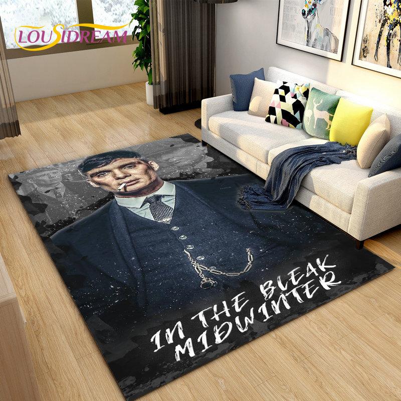 Tappeto Area Grande Peaky Blinders Tommy Shelby, Tappeto per Soggiorno Camera da Letto Divano Zerbino Decorazione, Tappetino Antiscivolo per Cucina