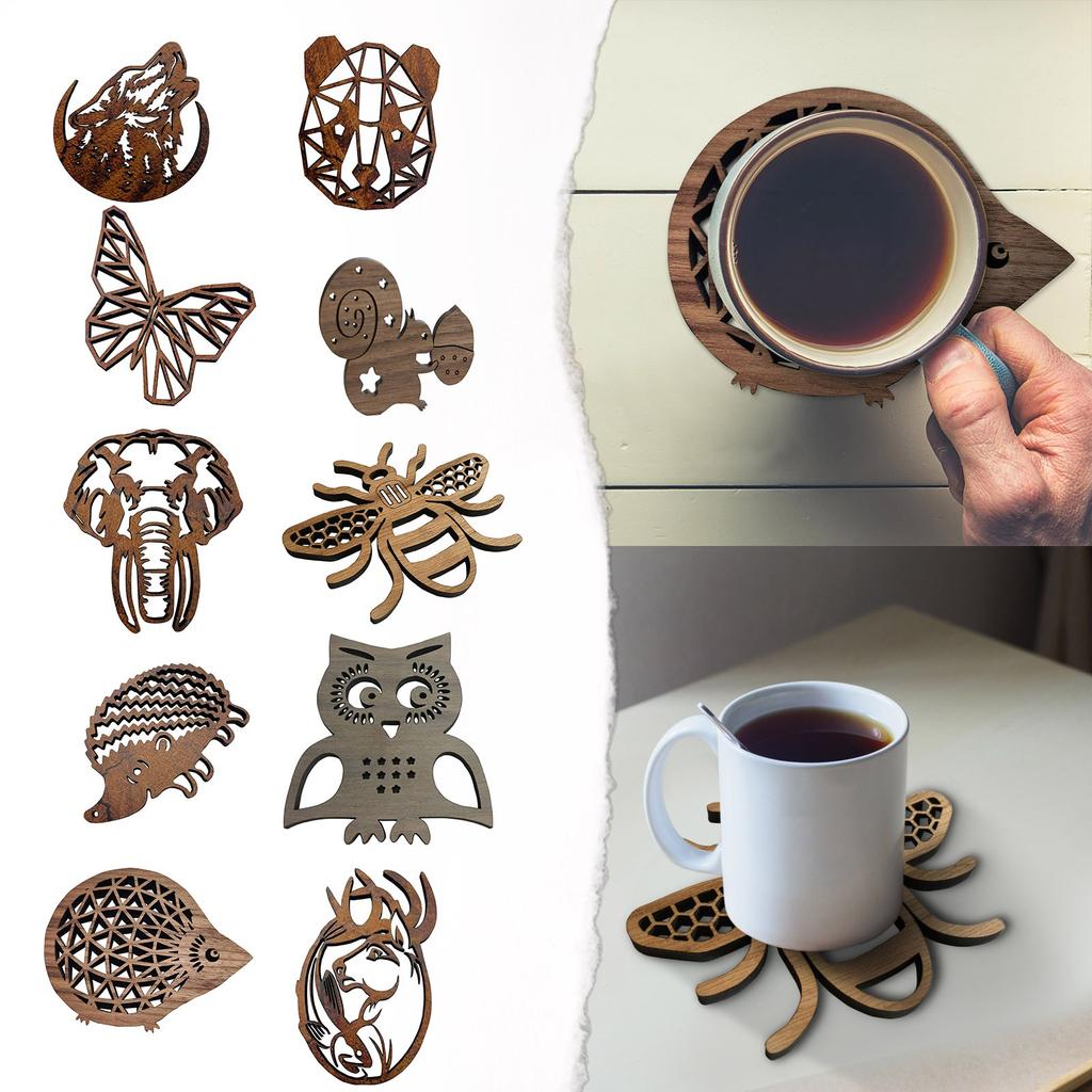 Creative Wooden Cup Mat Gift  Table Decoration