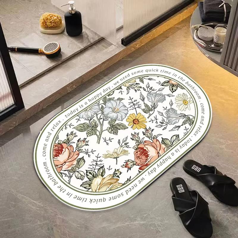 Silica Mud Plant Simple Style Soft Waterproof Floor Mat, Suitable For Kitchen Floors, Bathroom Mats And Carpets.