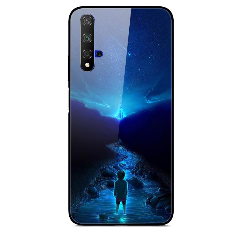 For Huawei Nova 5T Case Tempered Glass Cover 3D Cat Printing Case For Huawei Nova 5T 2019 5 T Phone Case For Huawei Nova5T Cover