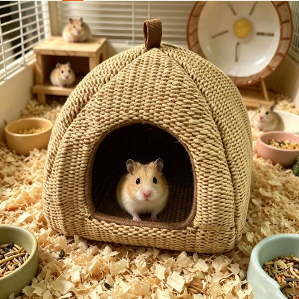 Cotton Line Guinea Pig House Hanging Loop Small Pet Bed Portable Hamster Shelter Small Pets
