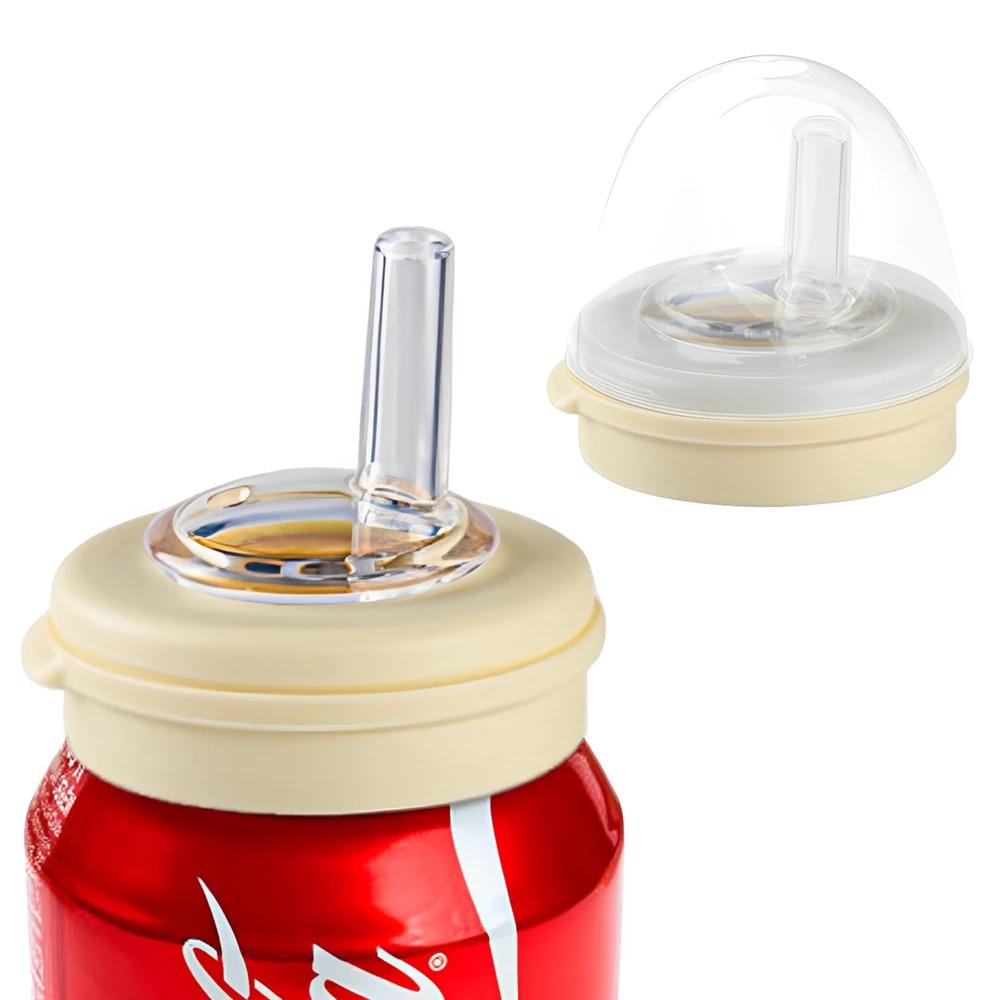 

1pc Leak-proof Reusable Soda Can Lids With Straw Durable Eco-friendly Drink Lids For Outdoor Picnic Camping Party золотой