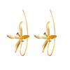 New Chinese-style Vintage Versatile Iris-inspired Earrings in A Minimalist Fashion Style